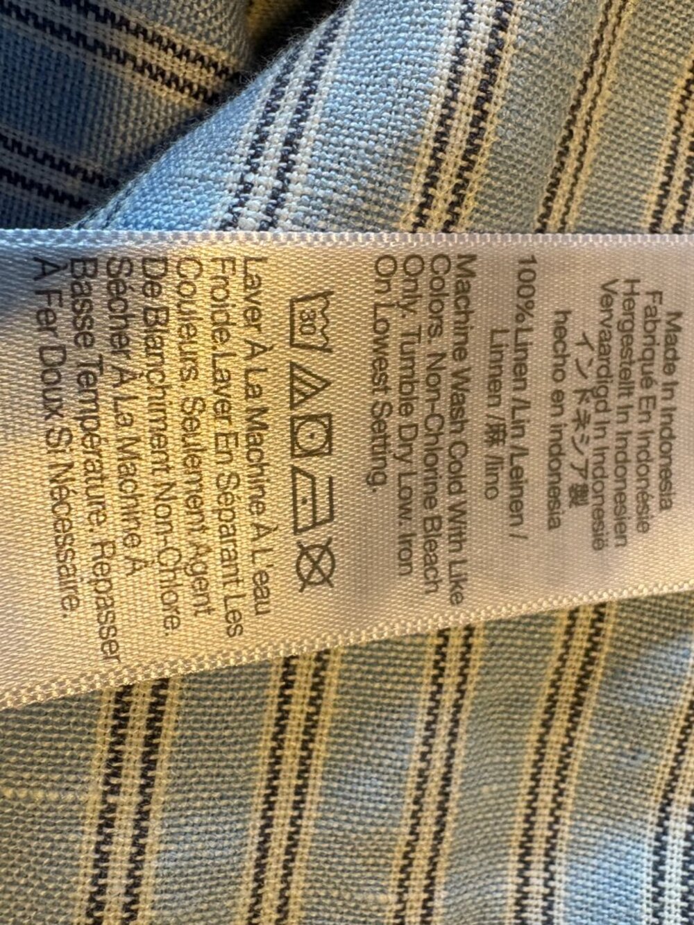 Madewell Blue Striped Linen Midi Dress Size Small Button Front Short Sleeve - Picture 5 of 7
